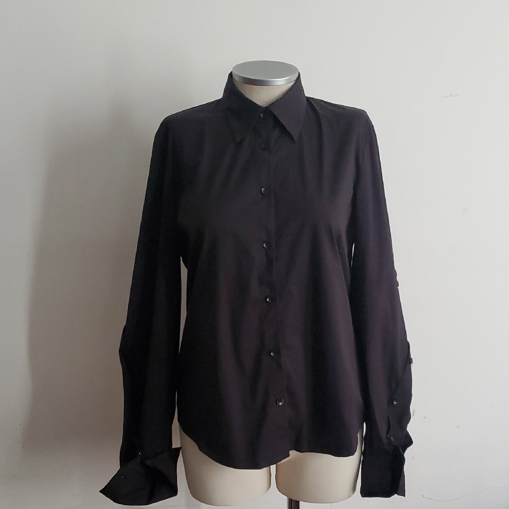 Katherine Barclay Black Casual Button Down Shirt